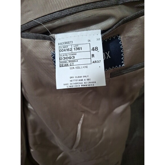 Daniel Cremieux Signature Loro Piana Italy Blazer 48R Dean Taupe Gray Wool Check - Picture 12 of 13